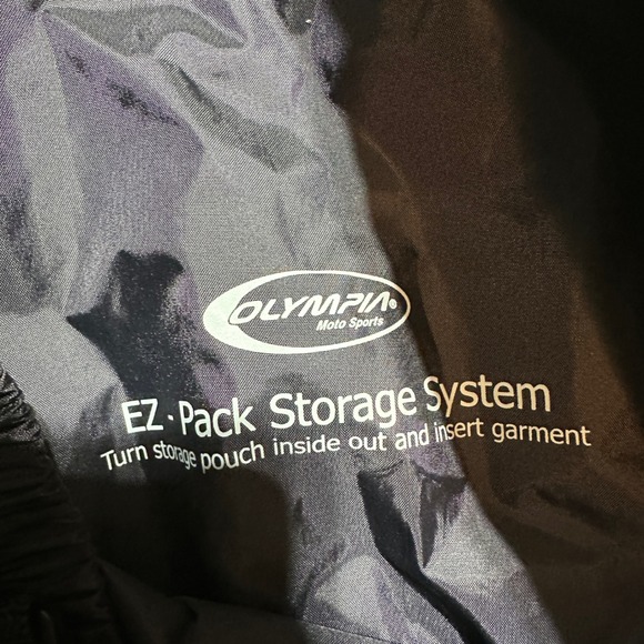 Olympia Moto Sports Unisex M/L Rain Pants Black Neon Yellow Moto Techwear Nylon - Picture 3 of 8